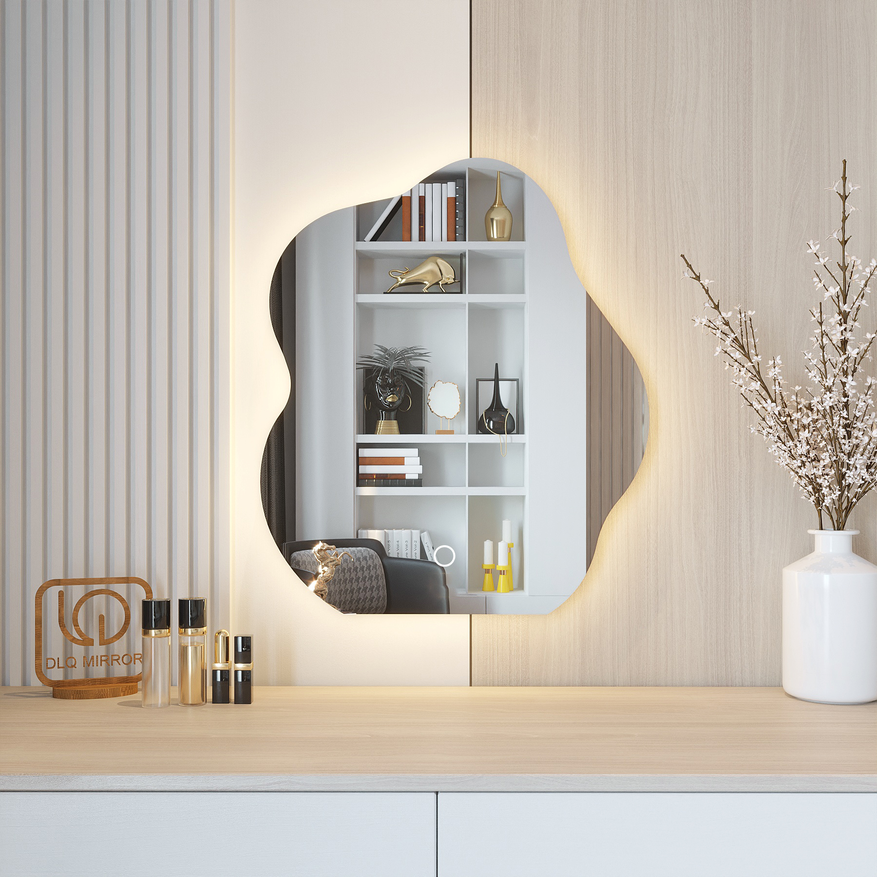 Gương Đám Mây Treo Tường bàn Trang Điểm
