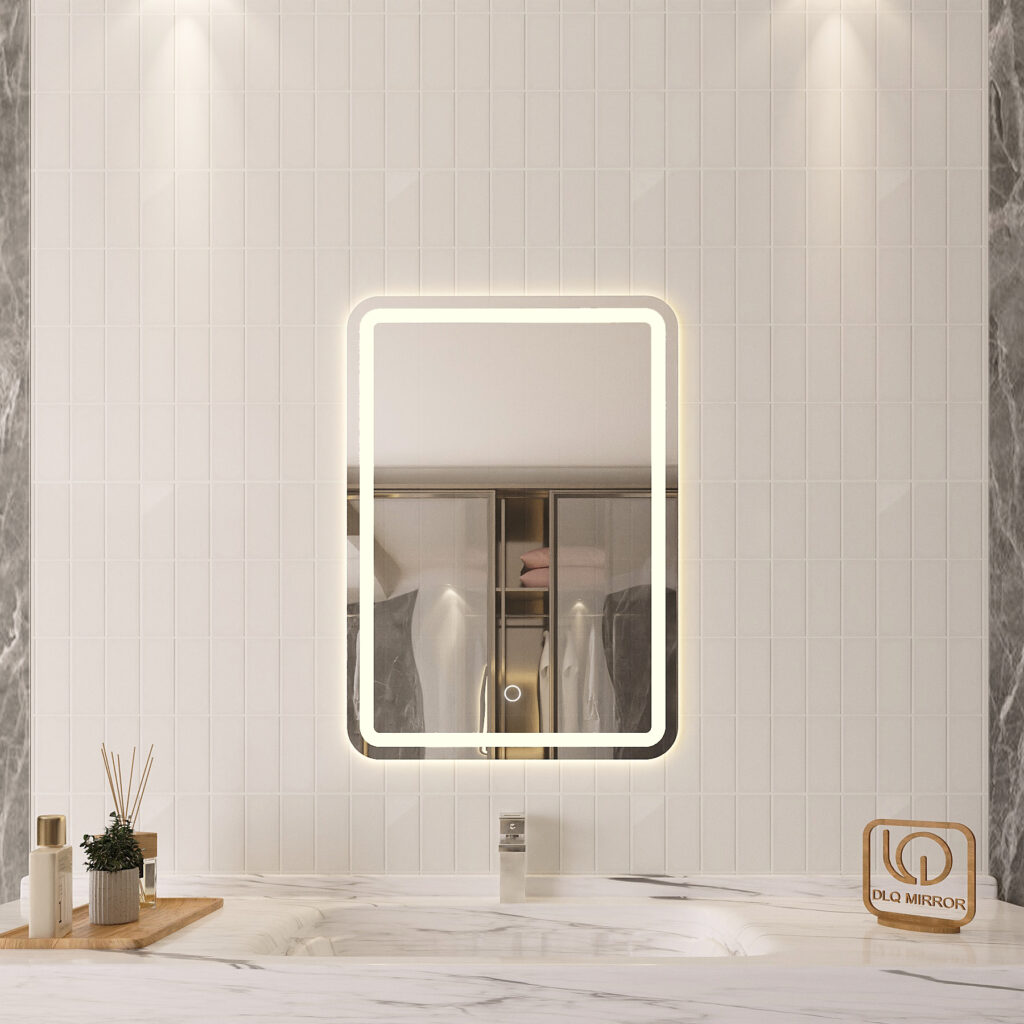 gương led chữ nhật nhà tắm